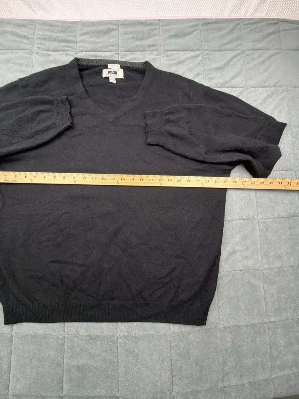 Joseph Abboud Men's Black 100% Cashmere V-Neck Sweater Size XXL